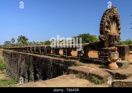 Kambodscha, Praptos Spean Bridge, die längste Brücke Vorbau, 86 Meter vom 12. Jahrhundert Stockfoto