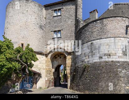 Frankreich, Tarn, Cordes sur Ciel, mittelalterliche Tor Porte des Ormeaux, 13. Jahrhundert Stockfoto