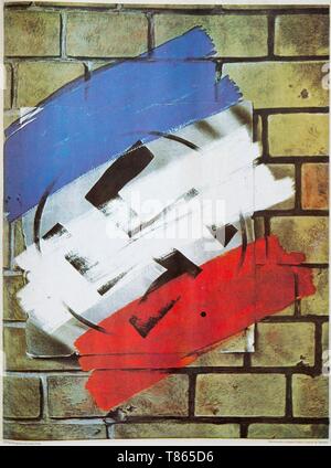 Frankreich, Paris, ehemaliger Propaganda Poster aus dem Zweiten Weltkrieg (39-45) Stockfoto