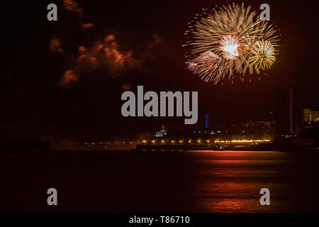 Chabarowsk, Russland - Mai 09, 2019: Salut zu Ehren der Tag des Sieges. Stockfoto