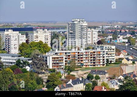 Frankreich, Maine et Loire, Blois, Wohngebäude (Luftbild) Stockfoto