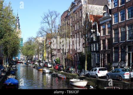 Groenburgwal Kanalblick im Oktober Stockfoto