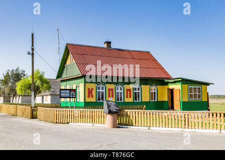 Chojniki, Belarus-Am 26. April 2019: Eintritt in die Sperrzone von Tschernobyl in Belarus mit radioaktiven Fallout in 1986 belastet. Stockfoto