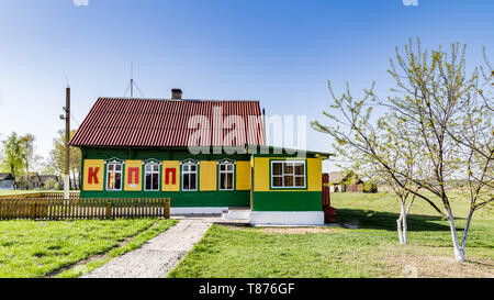 Chojniki, Belarus-Am 26. April 2019: Eintritt in die Sperrzone von Tschernobyl in Belarus mit radioaktiven Fallout in 1986 belastet. Stockfoto