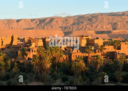 Marokko, Sous-Massa-Draa Region, hoher Atlas, (Todgha) Todra-Tal, Oasis und Palm Grove von Tineghir Stockfoto