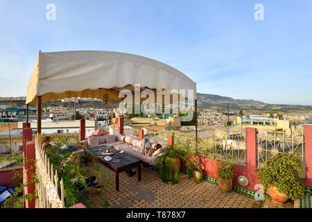 Marokko, Mittlerer Atlas, Fes, Kaiserstadt, Fès, Medina als Weltkulturerbe von der UNESCO, Riad La Cle De Fes aufgelistet Stockfoto