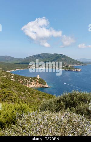 Italien, Sardinien, Provinz Sassari, Alghero, Porto Conte Regionalen Naturpark, Pischina Salida Stockfoto