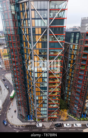 Ein erhöhter Blick auf die Neo Bankside Wohnapartments in London, England, Großbritannien, Europa. Das Urteil des Obersten Gerichtshofs wird bestätigt Stockfoto