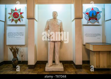 Georgien, Gori, Kriegsmuseum, Statue des ehemaligen sowjetischen Diktator Josef Stalin Stockfoto