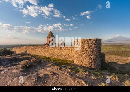 Armenien, Khor Virap, das Kloster Khor Virap, 6. Jahrhundert, Dawn Stockfoto