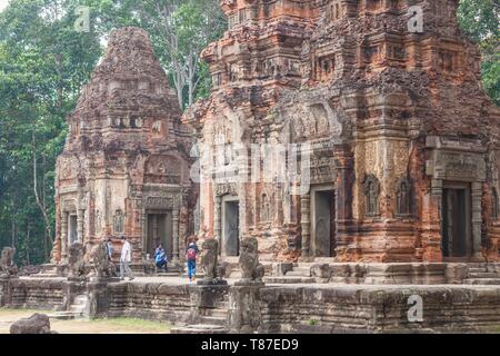 Kambodscha, Angkor, Tempel Roluos Gruppe, Tempel Preah Ko Stockfoto