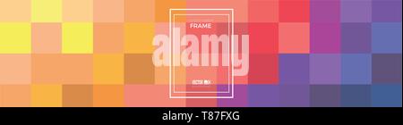 Moderne abstrakte geometrische Hintergrund im minimalistischen Stil mit Pixel. Vektor flache Abdeckung mit Elementen für Design. Anpassbare frame Stock Vektor
