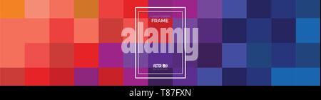 Moderne abstrakte geometrische Hintergrund im minimalistischen Stil mit Pixel. Vektor flache Abdeckung mit Elementen für Design. Anpassbare frame Stock Vektor
