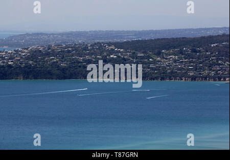 Murrays lookout Arthurs Seat Scenic Road, in Arthurs Seat State Park Victoria, Australien bieten einen hervorragenden Blick auf die Bucht Stockfoto