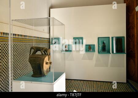 Marokko, Hoher Atlas, Marrakesch, Imperial City, Medina als Weltkulturerbe von der UNESCO, dem Museum von Confluences Dar El Bacha, Afrikanische Kunst aufgeführt Stockfoto