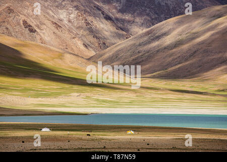 Schöne Landschaft von Kiagar Tso See in Ladakh, Indien Stockfoto