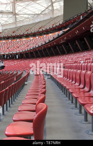 Sitze an der Innenseite der Vogelnest Olympiastadion in Peking, China Stockfoto