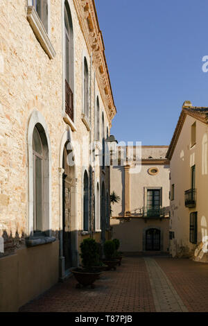 Ruhige Straßen in Begur Sonnenuntergang Stockfoto