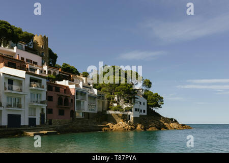 Landschaft von Sa Tuna bei Sonnenuntergang, Costa Brava Stockfoto