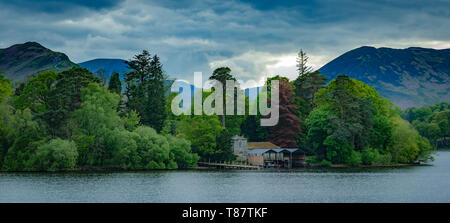 Insel auf Derwentwater, Lake District Stockfoto