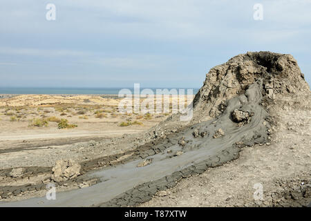 Die Schlamm Vulkane von gobustan in der Nähe von Baku, Aserbaidschan. Stockfoto