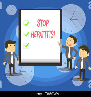 Text Zeichen angezeigt Stop Hepatitis. Business foto Präsentation Behandlung oder Verhinderung der Entzündung der Leber Stockfoto