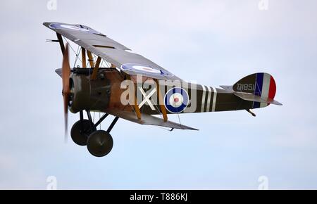 1918 Sopwith Camel (Reproduktion) durchführen bei shuttleworth Saison Premiere am 5. Mai 2019 Stockfoto