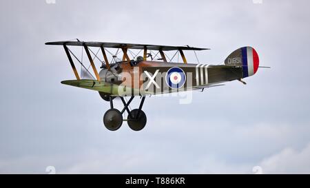 1918 Sopwith Camel (Reproduktion) durchführen bei shuttleworth Saison Premiere am 5. Mai 2019 Stockfoto