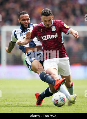 Aston Villa John McGinn (rechts) und West Bromwich Albion Kyle Bartley Kampf um den Ball in den Himmel Wette WM-Play-off, Halbfinale, Hinspiel in der Villa Park, Birmingham. Stockfoto