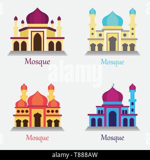 Moschee Masjid für muslimische beten Symbol. Vector Illustration Stock Vektor