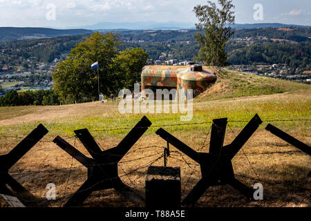 Grenze Festungen aus dem Zweiten Weltkrieg in der Tschechischen Republik Stockfoto