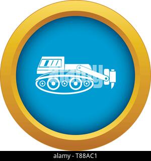 Bagger mit hydraulikhammer Symbol blau Vector isoliert Stock Vektor