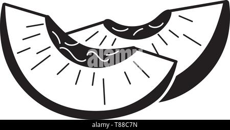 Pfirsich slice Symbol, einfachen Stil Stock Vektor