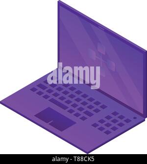 Violett laptop Symbol, isometrische Stil Stock Vektor