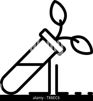 Anlage in einem Reagenzglas Symbol, outline Style Stock Vektor