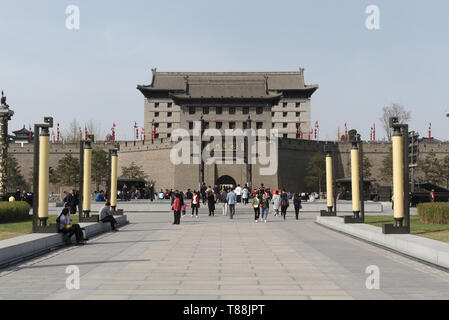 Blick auf die Stadt Tor der historische Teil von Xi'an, China Stockfoto