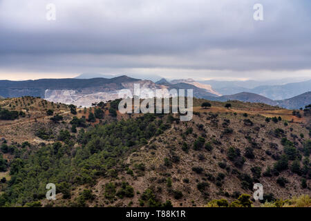 Ein Blick auf die Wüste von Tabernas in Chercos in der Provinz von Almeria, Spanien Stockfoto