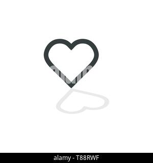 Herz Symbol Vektor. Die vollkommene Liebe Symbol. Valentinstag Zeichen, Emblem auf weißem Hintergrund mit Schatten isoliert. Flacher Stil für Grafik- und Webdesign Stock Vektor