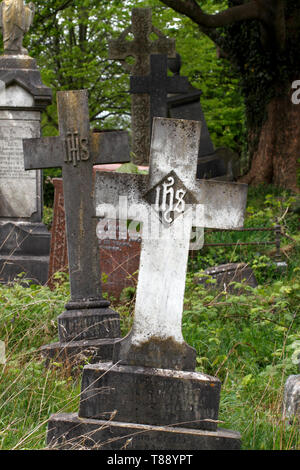 IHS ein religiöses Symbol innerhalb der christlichen Kirche. Abkürzung für Jesus Christus. Stockfoto