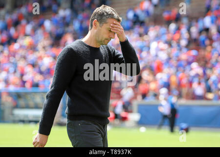 Cincinnati, Ohio, USA. 11. Mai, 2019. Montreal Impact Trainer Remi Garde nach einer Niederlage FC Cincinnati an Nippert Stadion in Cincinnati, Ohio. Kevin Schultz/CSM/Alamy leben Nachrichten Stockfoto