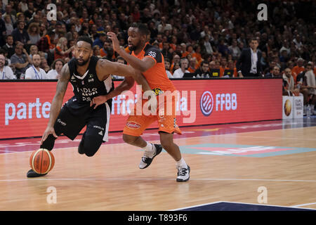 Paris, Frankreich. 11. Mai, 2019. Vor dem Asvel team David Lighty in Aktion während der Französischen Cup Basketball Finale zwischen ASVEL und Le Mans am AccorHotel Arena in Paris. LDLC ASVEL der Französischen Cup 70-61 Quelle: Pierre Stevenin/ZUMA Draht/Alamy Leben Nachrichten gewonnen Stockfoto