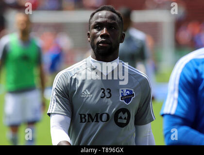 Cincinnati, Ohio, USA. 11. Mai, 2019. Bacary Sagna von Montreal Impact vor ein MLS-Fußball-Spiel zwischen dem FC Cincinnati und Montreal Impact an Nippert Stadion in Cincinnati, Ohio. Kevin Schultz/CSM/Alamy leben Nachrichten Stockfoto