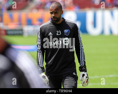 Cincinnati, Ohio, USA. 11. Mai, 2019. Montreal's Clement Diop vor ein MLS-Fußball-Spiel zwischen dem FC Cincinnati und Montreal Impact an Nippert Stadion in Cincinnati, Ohio. Kevin Schultz/CSM/Alamy leben Nachrichten Stockfoto