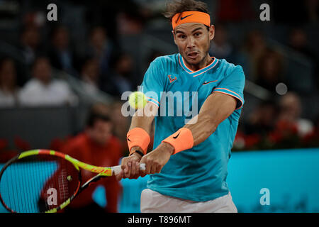 Rafael Nadal aus Spanien während der Mutua Madrid Open Masters Match gegen Stefanos Tsitsipas aus Griechenland am Tag acht bei Caja Magica in Madrid, Spanien. Stefanos Tsitsipas beat Rafael Nadal. Stockfoto