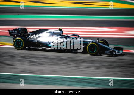 Barcelona, Spanien. 12. Mai 2019. VALTTERI BOTTAS (FIN) vom Team Mercedes fährt in seinem W10 während der spanischen GP am Circuit de Catalunya Credit: Matthias Oesterle/Alamy leben Nachrichten Stockfoto