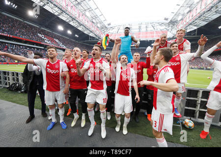 Amsterdam, Niederlande. 12. Mai 2019. Der eredivisie, Johan Cruijffarena, Saison 2018 / 2019, während des Spiels Ajax-FC Utrecht Credit: Pro Schüsse/Alamy leben Nachrichten Stockfoto