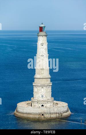 Frankreich, Gironde, Le Verdon Sur Mer, Leuchtturm Cordouan (Luftbild) Stockfoto