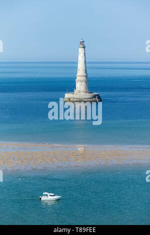 Frankreich, Gironde, Le Verdon Sur Mer, Leuchtturm Cordouan (Luftbild) Stockfoto