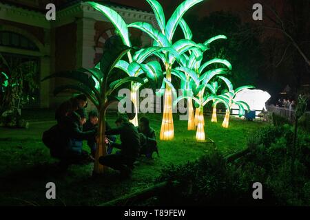 Frankreich, Paris, Jardin des Plantes, erste Festival der Lichter, Arten, die in den Prozess der Erleuchtung Stockfoto