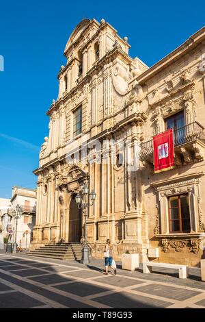 Italien, Sizilien, Militello in Val di Catania, UNESCO-Weltkulturerbe, Kirche des ehemaligen Klosters San Benedetto Stockfoto